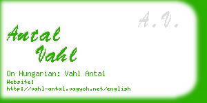 antal vahl business card